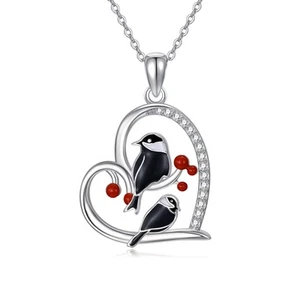 Chickadee Gifts Sterling Silver Chickadee Necklace Bird Jewelry for Women - Picture 1 of 6