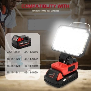 40W Cordless LED Work Light For Milwaukee M18 4800LM 18V Type-C Phone Charging - Picture 1 of 7