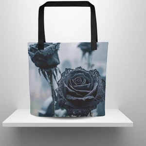 Bolso de Mano Negro Encaje Rosa Gótico Victoriano Luto Oscuro Academia Arte Floral Regalo - Imagen 1 de 8