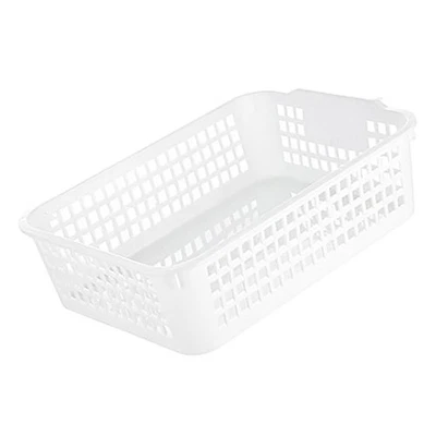 L Desktop Storage Basket Space Saving Handle Rectangular Stackable Hollow S TU - Image 1 of 4