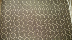 Taupe Beige Oval Print Damask Upholstery Fabric Remnant  F771 - Picture 1 of 1