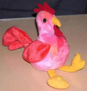 Strut the Rooster, Ty Beanie Baby (1996), con etiquetas, error de etiqueta, muy bueno - Imagen 1 de 1