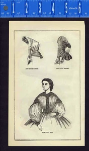 MODA PARA DAMAS: capa baca, gorros y cuerpo nuevo estilo -1862 efímero  - Imagen 1 de 1