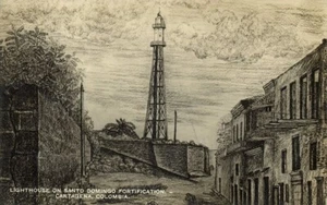 Postal Colombia, CARTAGENA, Faro en la Fortificación de Santo Domingo (1930) - Imagen 1 de 2