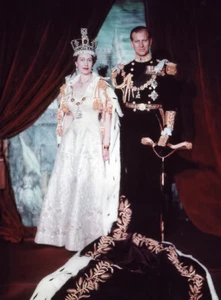Queen Elizabeth ll Coronation 1953 With Her Prince Postcard 5"X7" FREE SHIPPING! - Picture 1 of 10