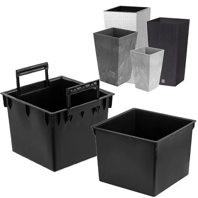 BOTLE Quadratischer Plantztopf-Einsatz 9 Größen schwarz für Prosperplast Töpfe