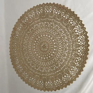 Placemats for Dining Table Set of 8 Gold round Hollow Out Table Mats Pressed - Picture 1 of 2
