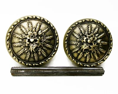 Pair of Antique Vintage Eastlake Victorian Ornate Door Knobs w/ Spindle Salvage - Image 1 of 4