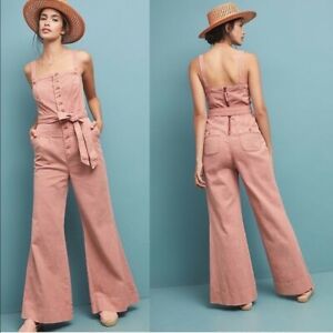 Anthropology Pilcro and the letterpress Desmond Pink jumpsuit - size 10 NWT