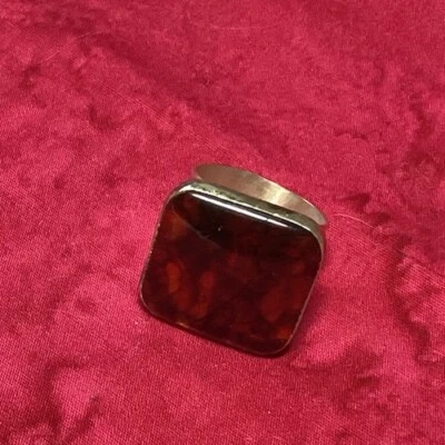 Precioso anillo ámbar cuadrado grande. Talla 9,5. Precioso!! Foto 1 de 4