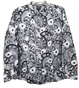 Talbots Petite Non-Iron Floral Paisley Long Sleeve Button-Up Shirt Size 14P - Picture 1 of 5