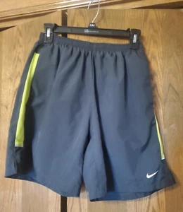 NIKE DRI FIT Dark Green Lined Athletic Shorts Drawstring Boys M Pre-owned - Picture 1 of 9