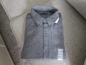MEN'S JOHN ASHFORD BLACK/GRAY FLANNEL PLAID SHIRT, LONG SLEEVES - SIZE 2X-NWT - Picture 1 of 3