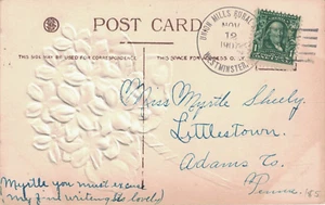 1907 Union Mills Rural Sta. Westminster, Maryland 5-Takt Stempel auf Postkarte - DSB - Bild 1 von 1