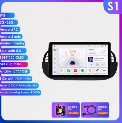 Autoradio Android FIAT 500 - Immagine 1 di 4