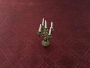 Vintage Miniature Dollhouse Brass Candelabra With 5 Candles - Picture 1 of 1