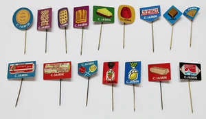 C. Jamin Collection Of 16 Pins Badges, Sweet Chocolates C. 1960's - Picture 1 of 5