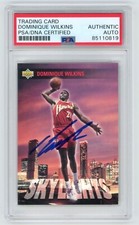 DOMINIQUE WILKINS Signed Upper Deck SKYLIGHTS Atlanta Hawks Card + PSA Auto