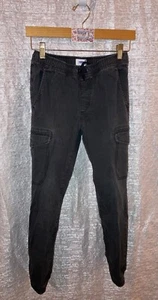 Size L (10/12) Kids Gray Elastic Waist/Ankles Cargo Pants Old Navy RN# 54023 - Picture 1 of 3