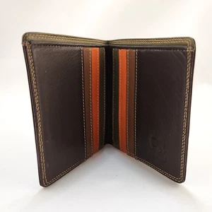 Billetera plegable Mywalit bolsillos delgados de cuero marrón 4x3,5 colores de acento - Imagen 1 de 11