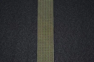Borde plano / Cinta tejida - 1" con - Cuadros - Marrón sobre verde oliva - Imagen 1 de 4
