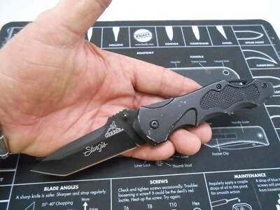 Gerber Kiowa Pocket Knife Liner Lock Plain Edge Tanto Blade Sturgis - Image 1 of 4