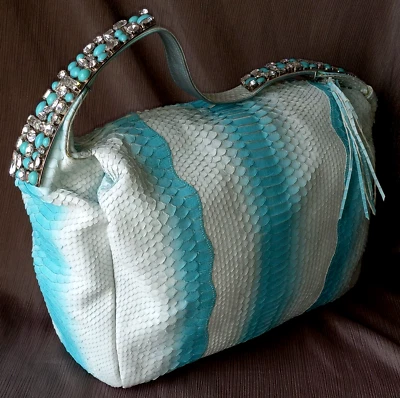 ¡HERMOSO! BOLSO DE HOMBRO HOBO FATTO A MANO by CARLOS FALCHI CUERO PITÓN Foto 1 de 4