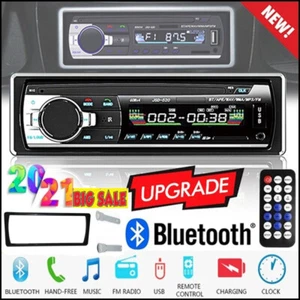Single 1DIN Car Stereo Radio MP3 Player Bluetooth Audio TF USB FM 12V Head Unit - Picture 1 of 12