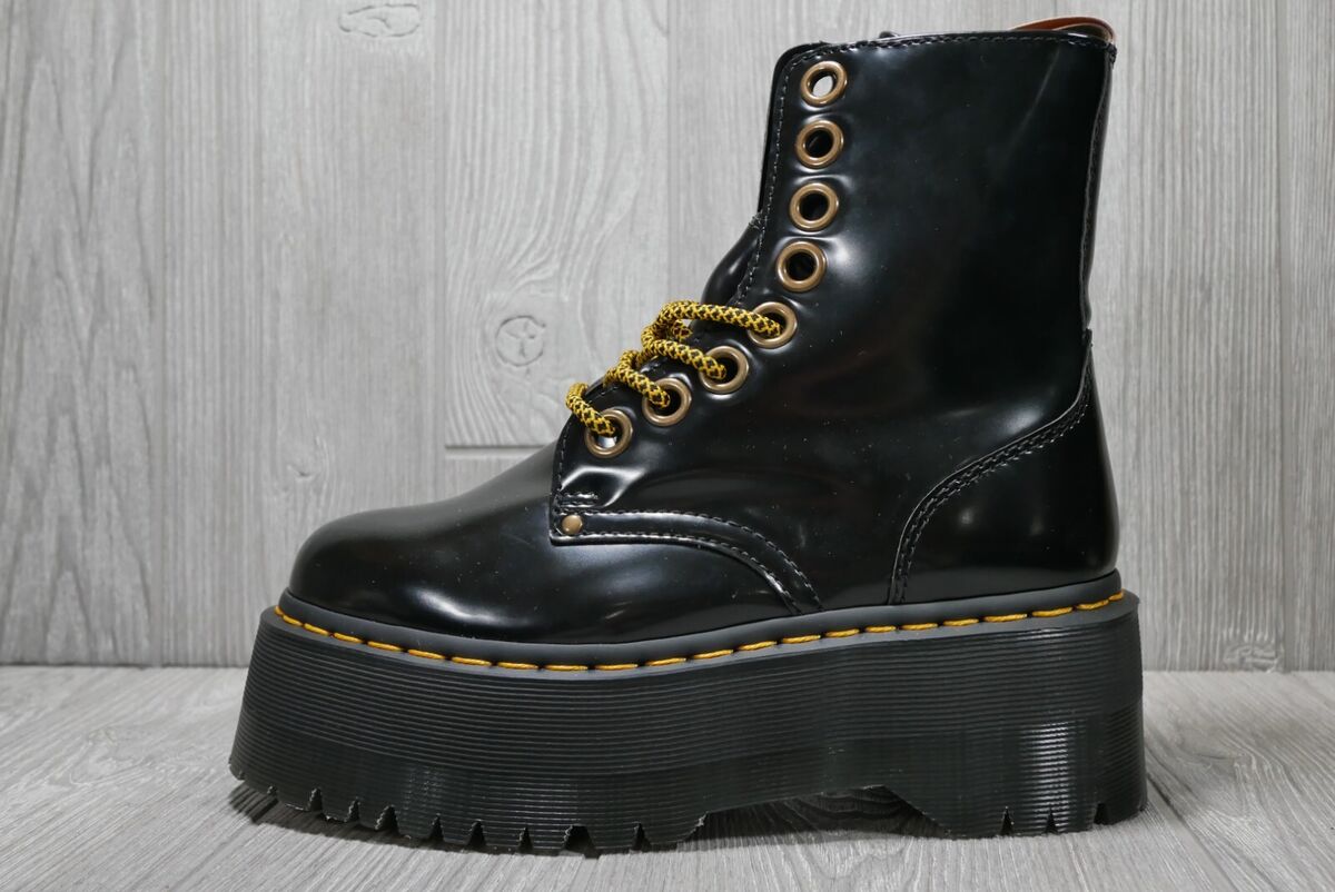 靴 Dr.Martens JADON Black 25cm DR. MARTENS JADON MAX COMBAT PLATFORM BOOTS IN BLACK OXFORD
