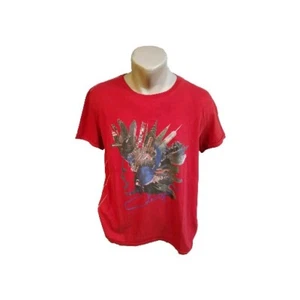 Desigual men's t-shirt size XL red multi color New York city - Picture 1 of 14