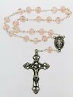 Chaplet, Handmade, Peace Chaplet With Facetted Pale Pink Glass Beads.