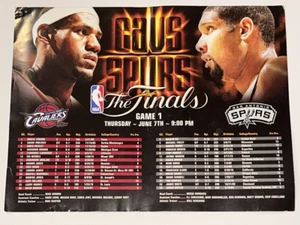 Lebron James Tim Duncan Face Off 2007 NBA Finals Program Poster Insert - Picture 1 of 11
