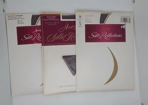 Vintage New Lot of 3 Pair Hanes Silk Reflections Pantyhose CD TOWN TAUPE - Picture 1 of 2