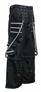 Gothic handmade Reflective Men Pant 6 pockets Punk Rock Trouser Pant Shorts - Picture 1 of 4
