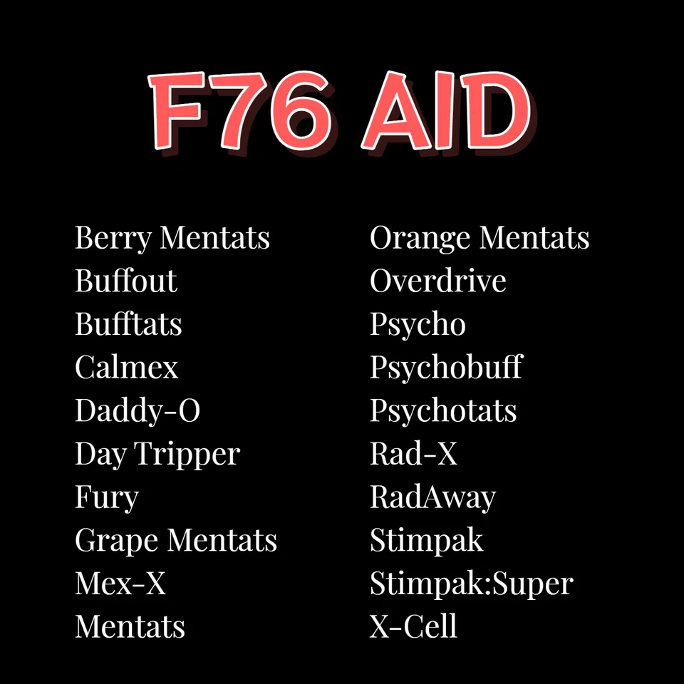 🍭Fallout 76 PC AID CHEMS BUFF | Berry Mentats/Overdrive/Bufftats/Fury/Stimpak🍭 - Bild 1 von 1
