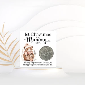 First Christmas As A Mummy Gift, Lucky Sixpence Coin, 1st Christmas Mummy Gift - Bild 1 von 2