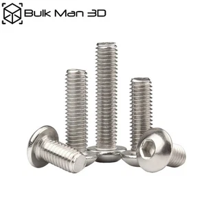 M3/M4/M5/M6 Button Head Socket Cap Screws Allen Bolt Screw 304 Stainless Steel - Picture 1 of 6