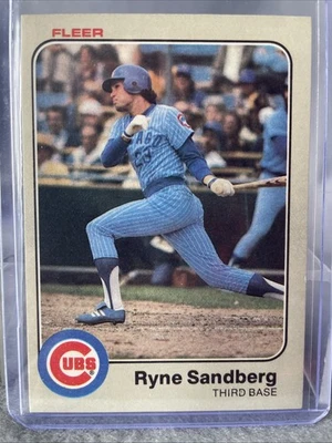 Tarjeta de novato Ryne Sandberg 1983 Fleer de colección RC #507 Cubs MLB HOF Foto 1 de 2
