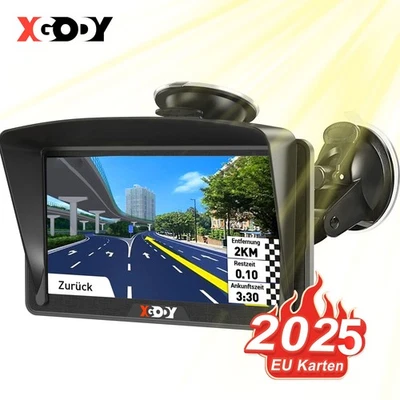 XGODY 7 Zoll GPS mit Bluetooth Truck KFZ PKW LKW Navi Navigationsgerät EU Karten - Bild 1 von 4
