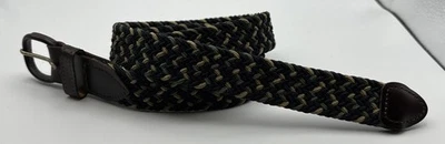 Cinturón tejido Thomas Bates para hombre elástico azul, verde, beige talla M hecho en EE. UU. Z Foto 1 de 4