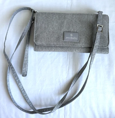 VERA BRADLEY Heather Gray RFID All in One Crossbody Wallet Clutch Shoulder EUC - Image 1 of 4