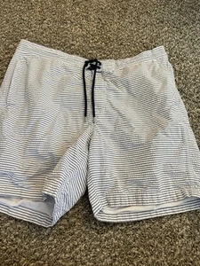 Brooks Brothers Herren Größe Large Badehose gestreift weiß und blau - Bild 1 von 9
