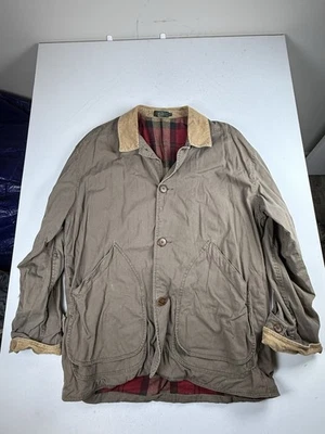 J экипажа винтажный Chore куртка серый клетку с подкладкой работы износ сарая пальто большой - Изображение 1 из 4
