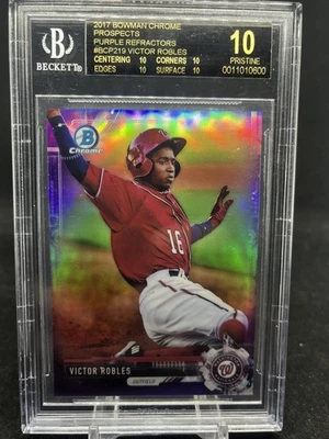 2017 Bowman Victor Robles Chrome Prospects Purple 078/ 250 BGS 10 Pristine  - Image 1 of 3