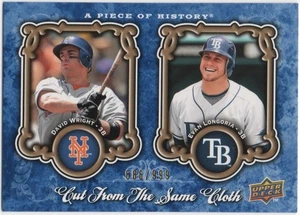Wright / Longoria 2009 A PIECE OF HISTORY /999 Cut From The Same Cloth #CSC-WL - Picture 1 of 2