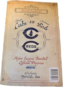 SOUVENIR SCOREBOOK 8-11-2022 FIELD OF MLB DREAMS GAME - Bild 1 von 3