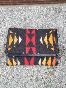 Cartera Pendleton Lana Triple Patrón Azteca Suroeste Nativo - Imagen 1 de 7
