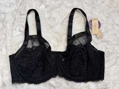 New Cacique Sexy Collection Lightly Lined Balconette Bra Black Lace 38D - Image 1 of 4