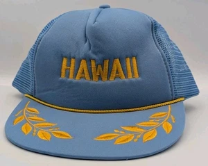 Hawaii Vintage Snapback Hat All Sizes Light Blue - Picture 1 of 4