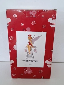 Disney Tinker Bell Rojo Navidad Conjunto Con Copos de Nieve Árbol Topper Retirado Leer - Imagen 1 de 16